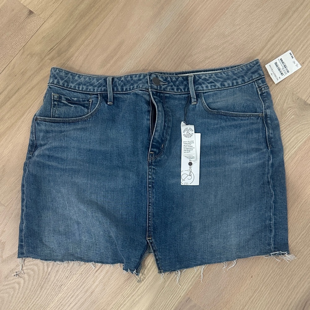 Treasure & Bond Dark Blue Denim Mini Skirt